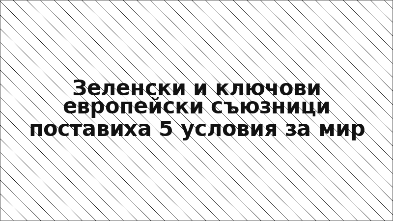 Зеленски и ключови европейски съюзници поставиха 5 условия за мир