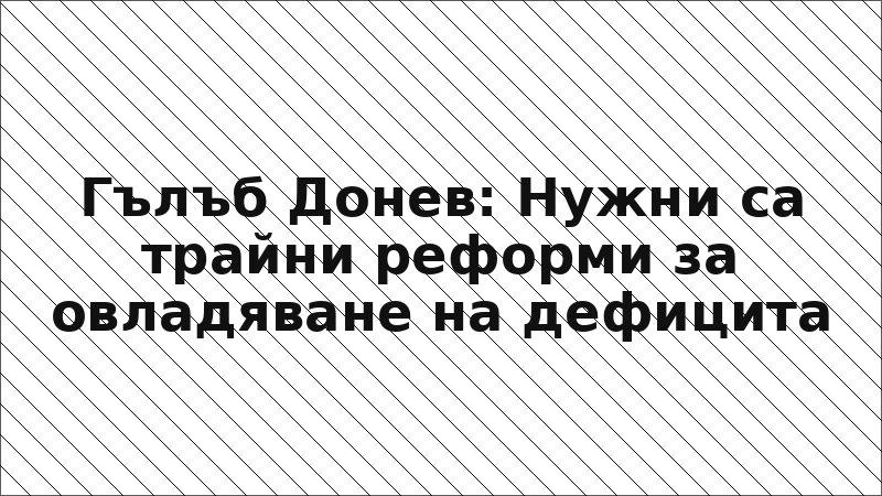 Гълъб Донев: Нужни са трайни реформи за овладяване на дефицита
