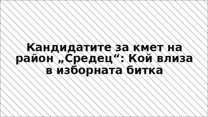 Кандидатите за кмет на район „Средец“: Кой влиза в изборната битка