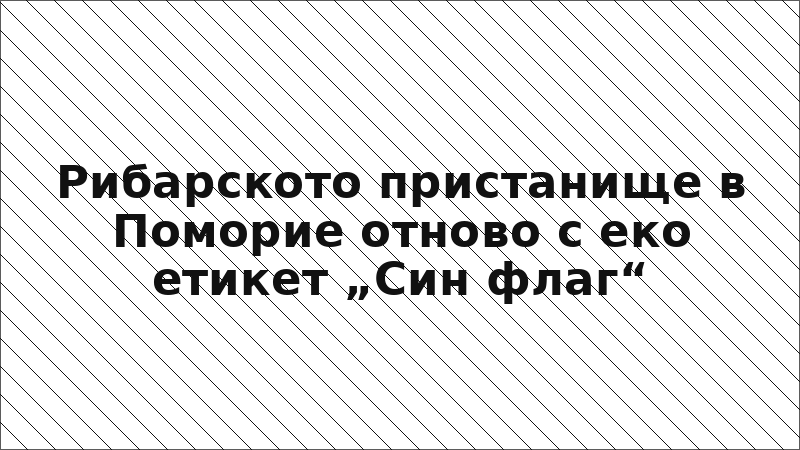Рибарското пристанище в Поморие отново с еко етикет „Син флаг“
