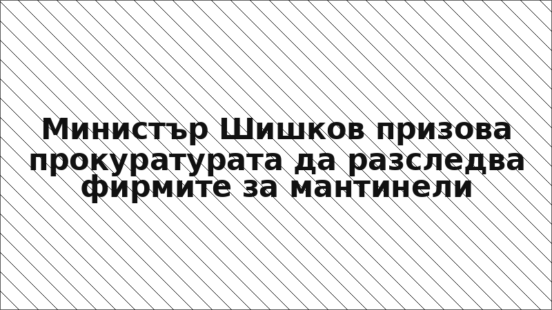 Министър Шишков призова прокуратурата да разследва фирмите за мантинели
