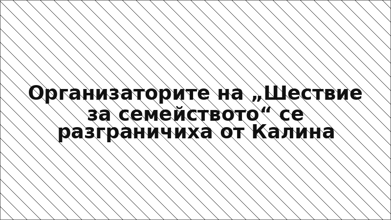 Организаторите на „Шествие за семейството“ се разграничиха от Калина