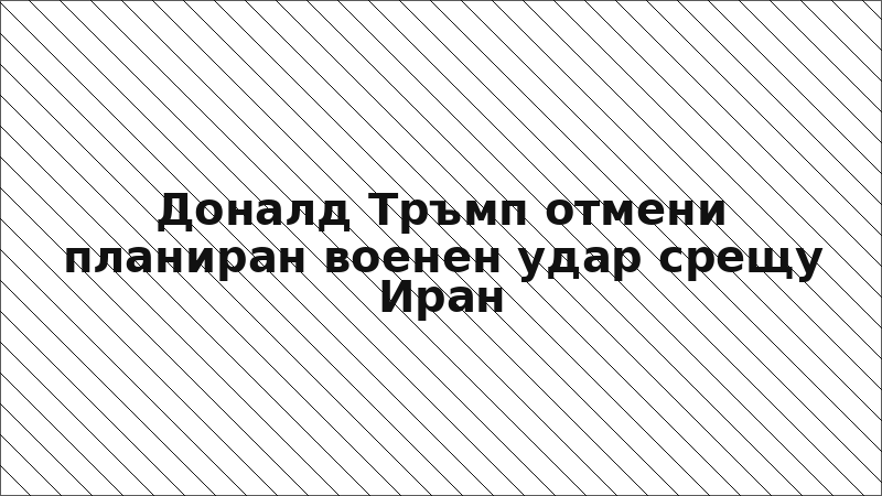 Доналд Тръмп отмени планиран военен удар срещу Иран