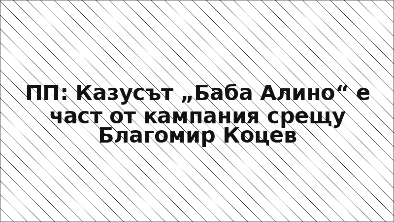 ПП: Казусът „Баба Алино“ е част от кампания срещу Благомир Коцев