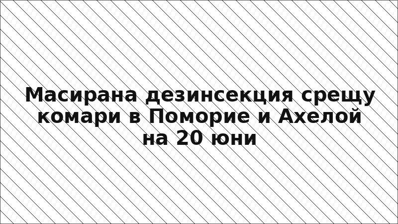Масирана дезинсекция срещу комари в Поморие и Ахелой на 20 юни