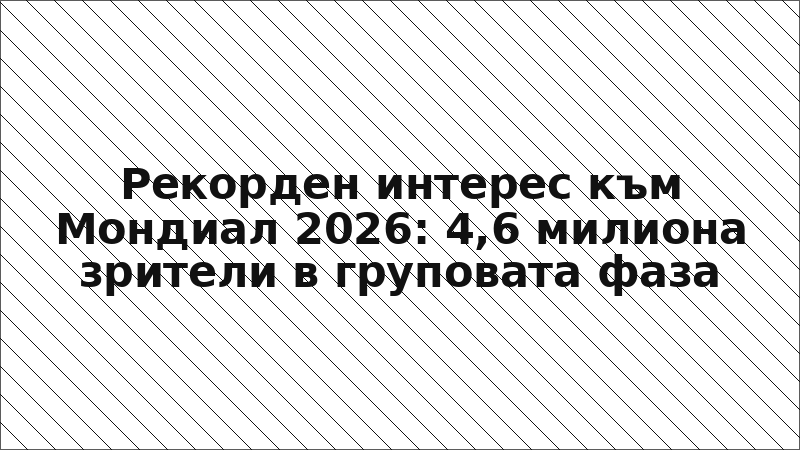 Рекорден интерес към Мондиал 2026: 4,6 милиона зрители в груповата фаза