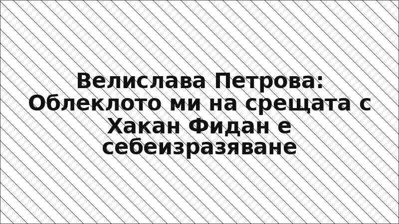 Велислава Петрова: Облеклото ми на срещата с Хакан Фидан е себеизразяване