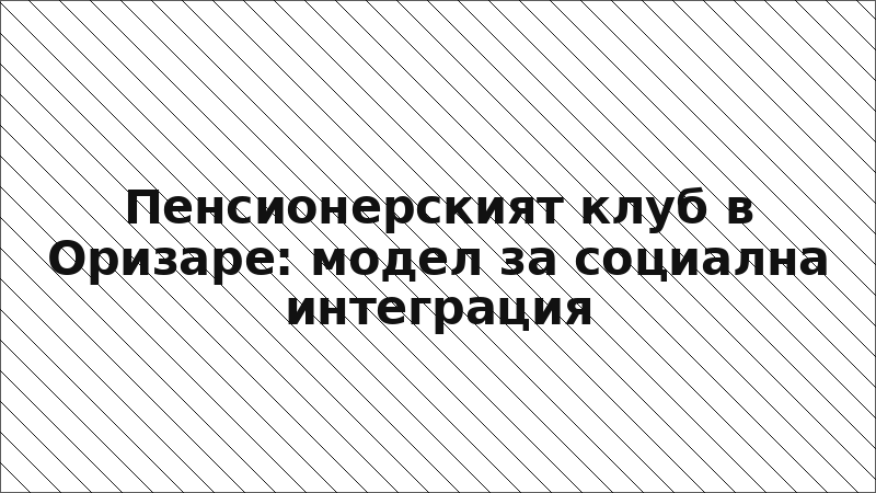 Пенсионерският клуб в Оризаре: модел за социална интеграция