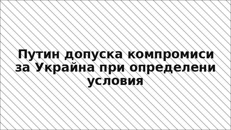 Путин допуска компромиси за Украйна при определени условия