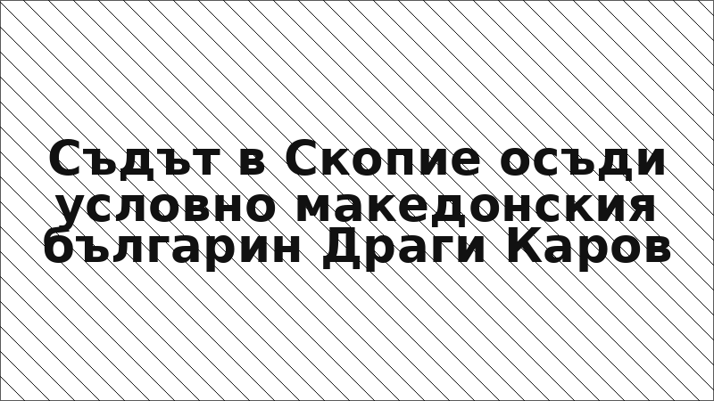 Съдът в Скопие осъди условно македонския българин Драги Каров