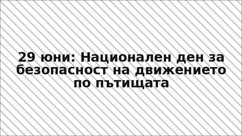 29 юни: Национален ден за безопасност на движението по пътищата