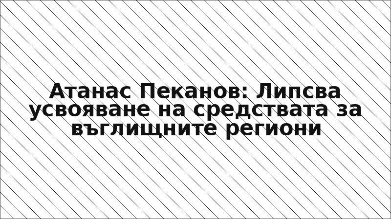 Атанас Пеканов: Липсва усвояване на средствата за въглищните региони
