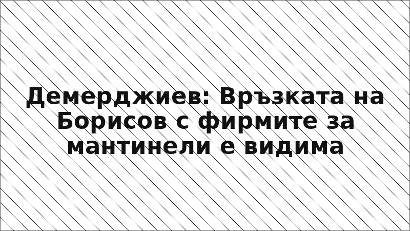 Демерджиев: Връзката на Борисов с фирмите за мантинели е видима