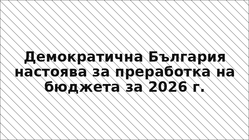 Демократична България настоява за преработка на бюджета за 2026 г.