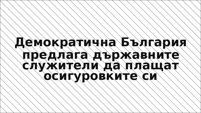 Демократична България предлага държавните служители да плащат осигуровките си