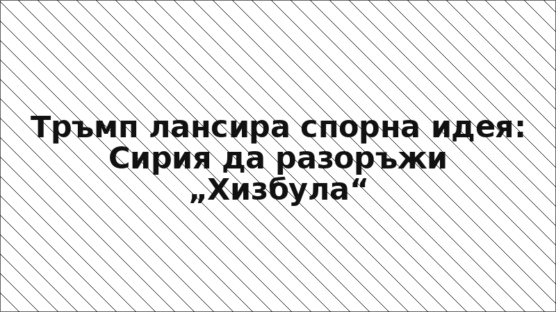 Тръмп лансира спорна идея: Сирия да разоръжи „Хизбула“