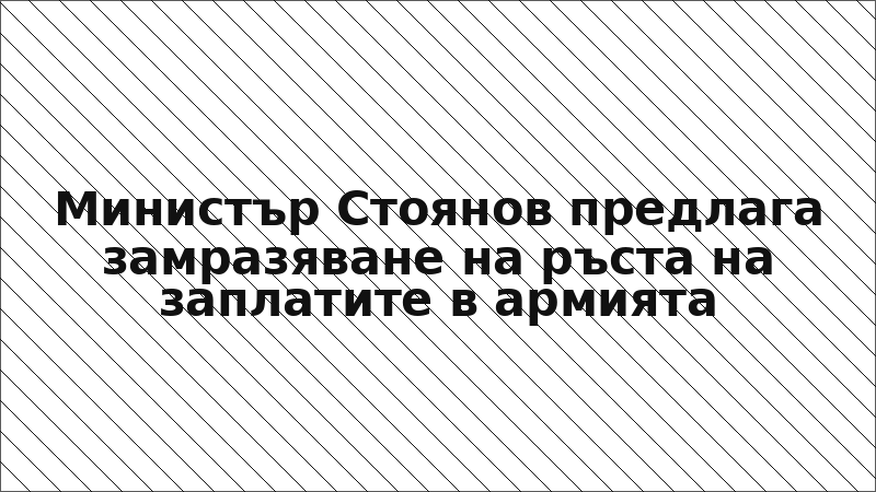 Министър Стоянов предлага замразяване на ръста на заплатите в армията