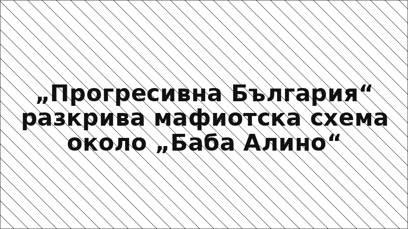 „Прогресивна България“ разкрива мафиотска схема около „Баба Алино“