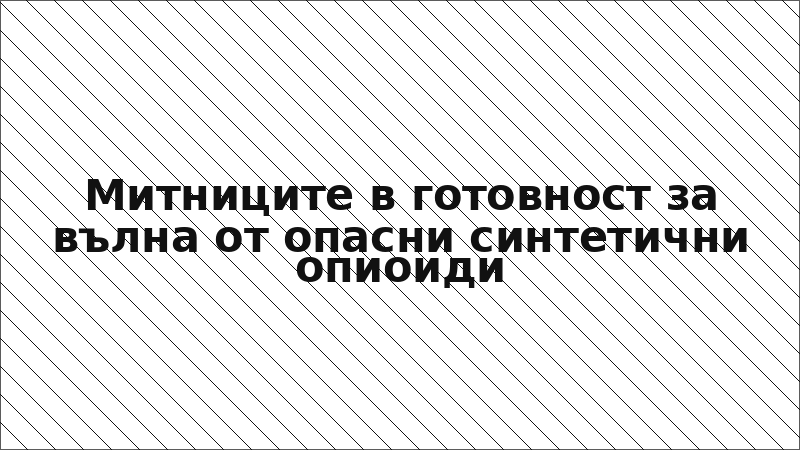Митниците в готовност за вълна от опасни синтетични опиоиди