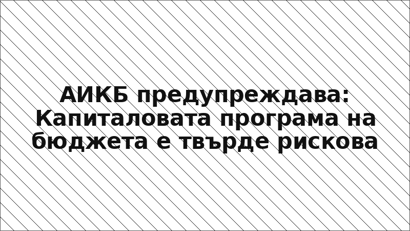 АИКБ предупреждава: Капиталовата програма на бюджета е твърде рискова