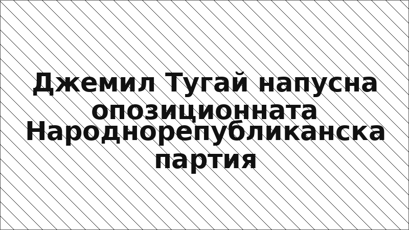 Джемил Тугай напусна опозиционната Народнорепубликанска партия