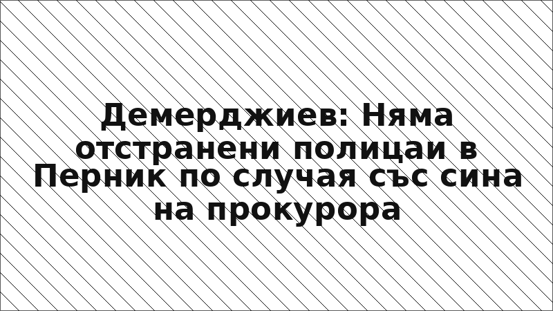 Демерджиев: Няма отстранени полицаи в Перник по случая със сина на прокурора