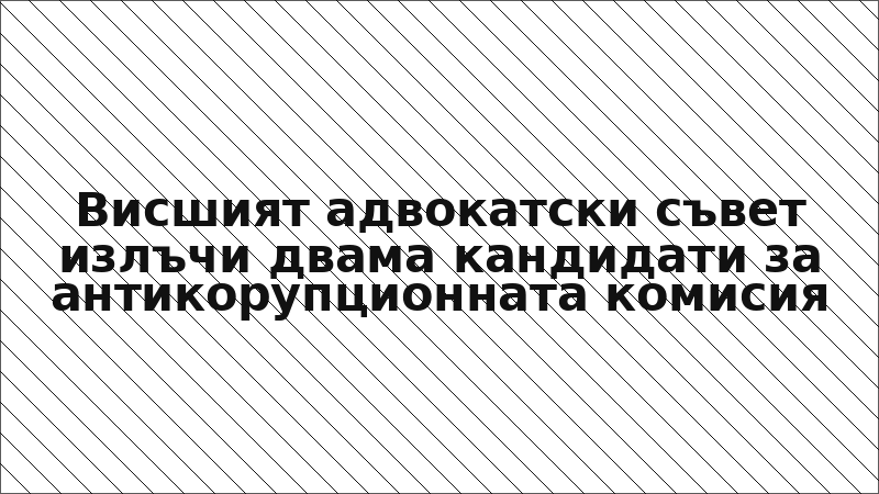 Висшият адвокатски съвет излъчи двама кандидати за антикорупционната комисия
