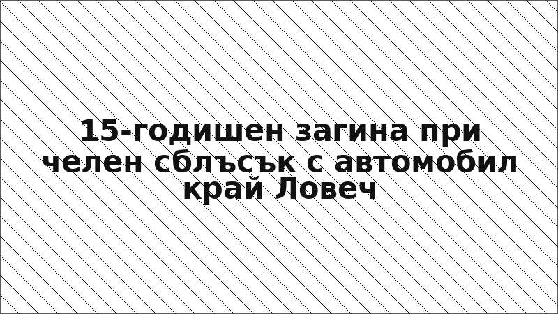 15-годишен загина при челен сблъсък с автомобил край Ловеч