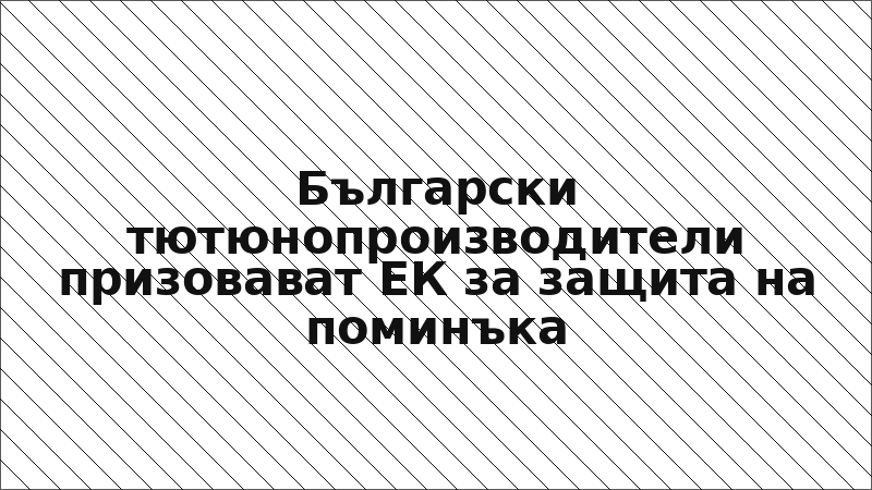 Български тютюнопроизводители призовават ЕК за защита на поминъка