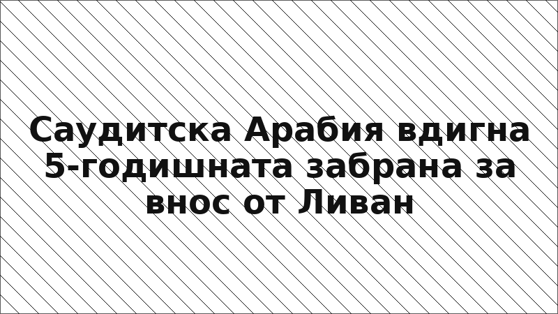 Саудитска Арабия вдигна 5-годишната забрана за внос от Ливан