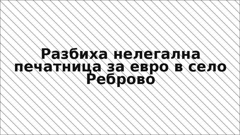Разбиха нелегална печатница за евро в село Реброво