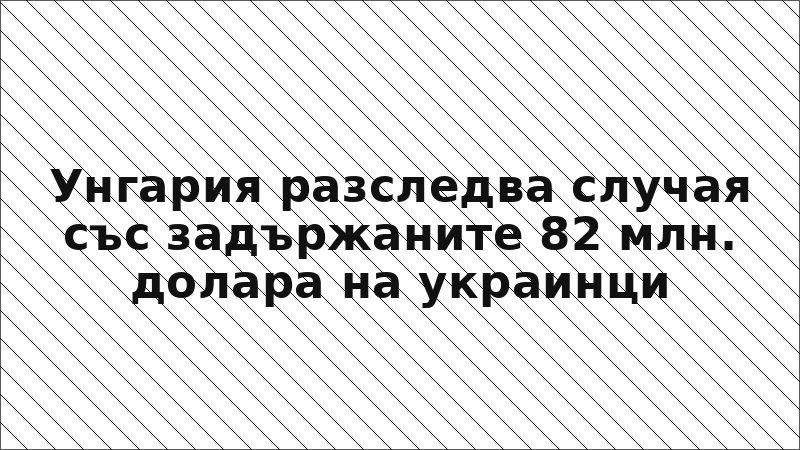 Унгария разследва случая със задържаните 82 млн. долара на украинци