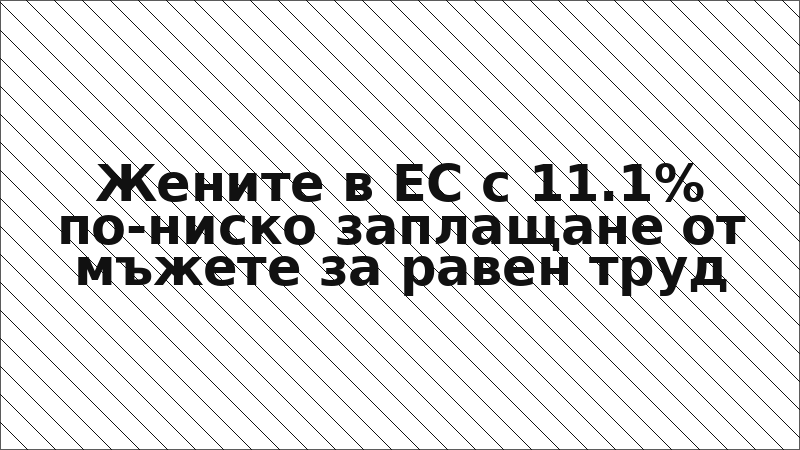 Жените в ЕС с 11.1% по-ниско заплащане от мъжете за равен труд
