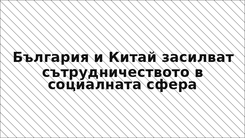 България и Китай засилват сътрудничеството в социалната сфера