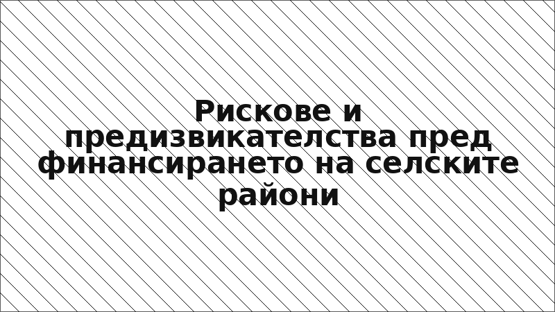 Рискове и предизвикателства пред финансирането на селските райони