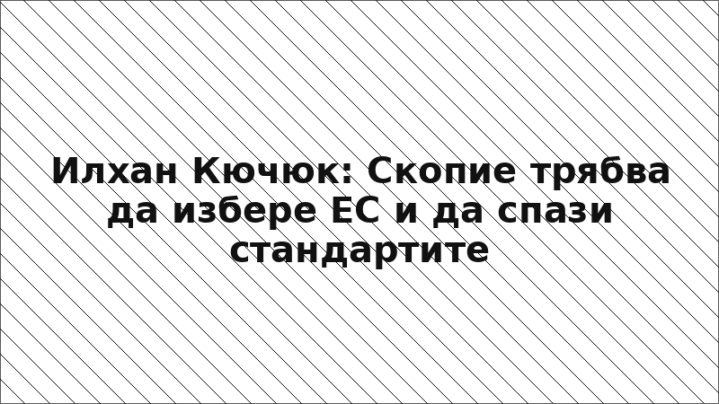Илхан Кючюк: Скопие трябва да избере ЕС и да спази стандартите