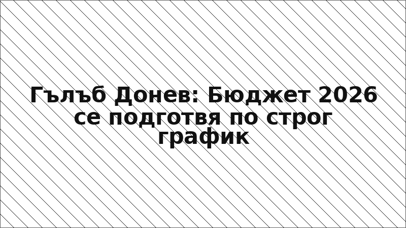 Гълъб Донев: Бюджет 2026 се подготвя по строг график