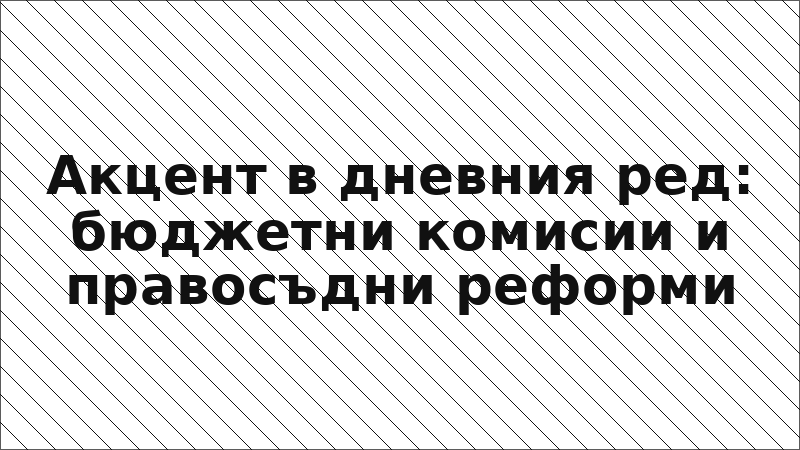 Акцент в дневния ред: бюджетни комисии и правосъдни реформи