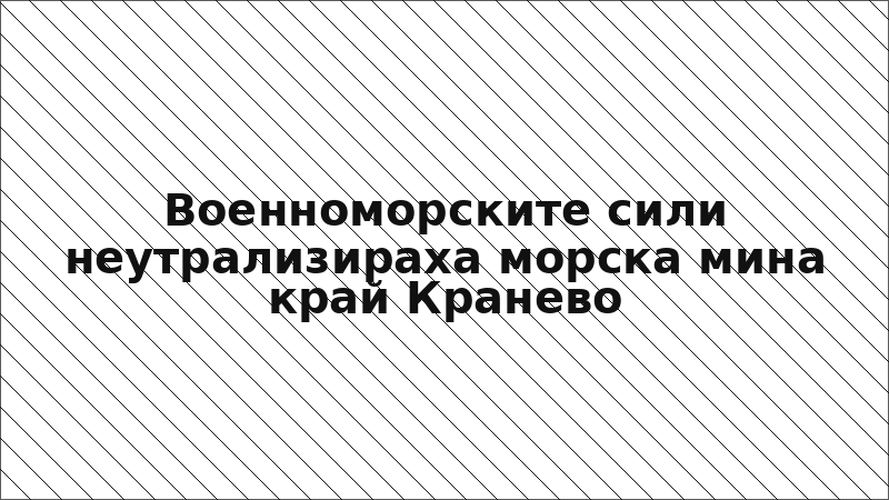 Военноморските сили неутрализираха морска мина край Кранево