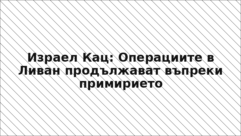 Израел Кац: Операциите в Ливан продължават въпреки примирието