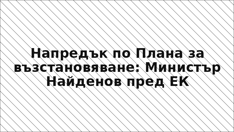 Напредък по Плана за възстановяване: Министър Найденов пред ЕК