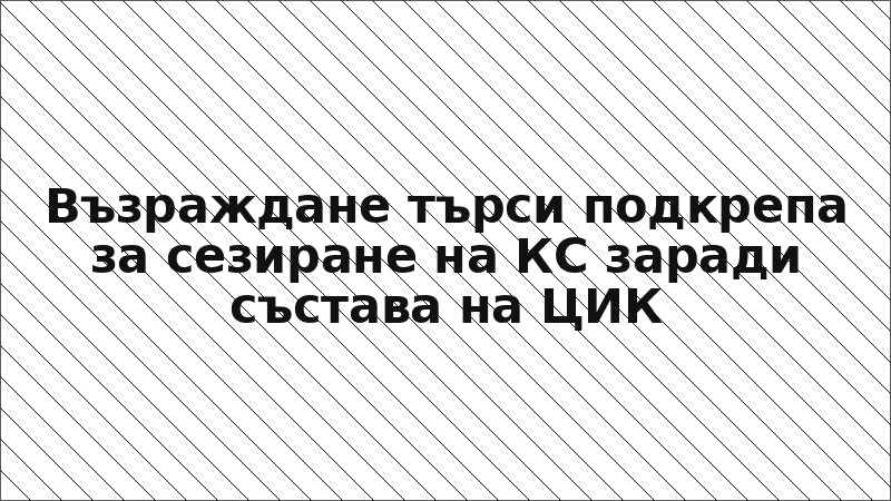 Възраждане търси подкрепа за сезиране на КС заради състава на ЦИК
