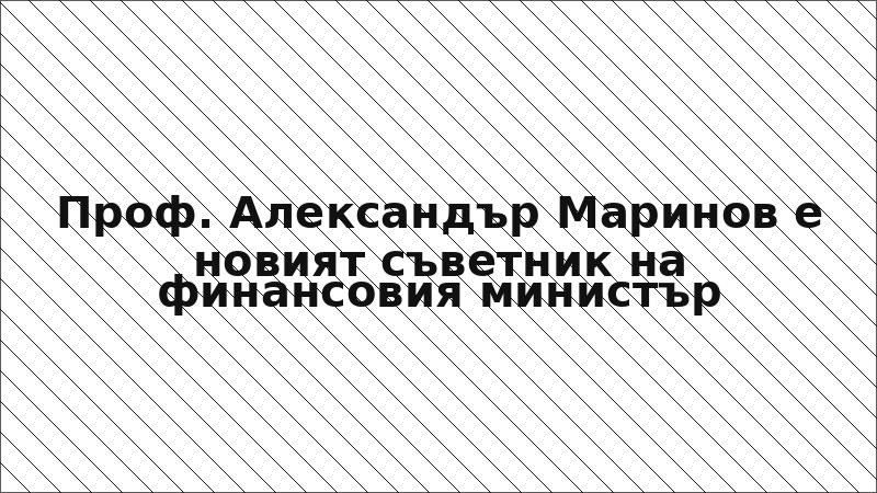 Проф. Александър Маринов е новият съветник на финансовия министър