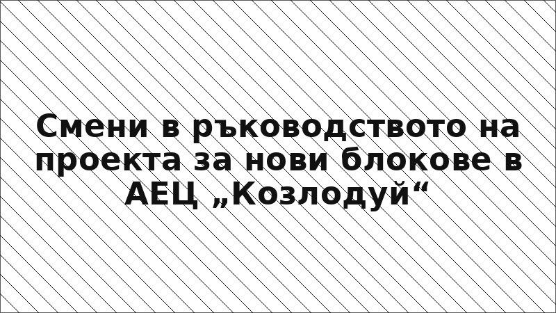 Смени в ръководството на проекта за нови блокове в АЕЦ „Козлодуй“
