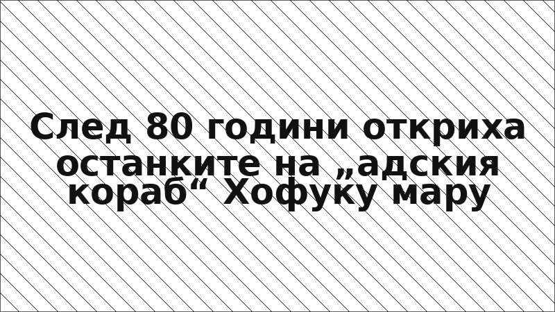След 80 години откриха останките на „адския кораб“ Хофуку мару
