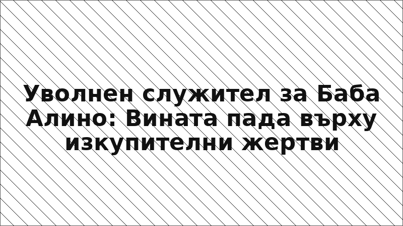 Уволнен служител за Баба Алино: Вината пада върху изкупителни жертви