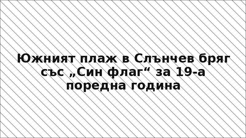 Южният плаж в Слънчев бряг със „Син флаг“ за 19-а поредна година