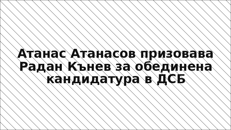 Атанас Атанасов призовава Радан Кънев за обединена кандидатура в ДСБ