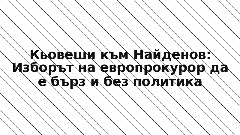 Кьовеши към Найденов: Изборът на европрокурор да е бърз и без политика