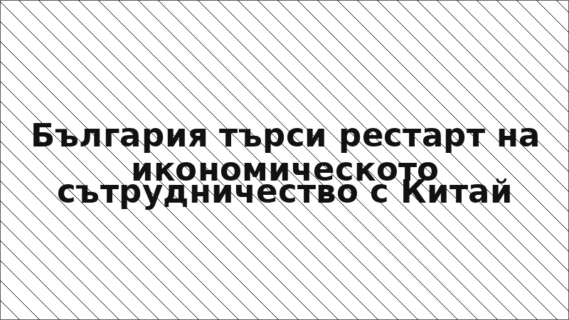 България търси рестарт на икономическото сътрудничество с Китай